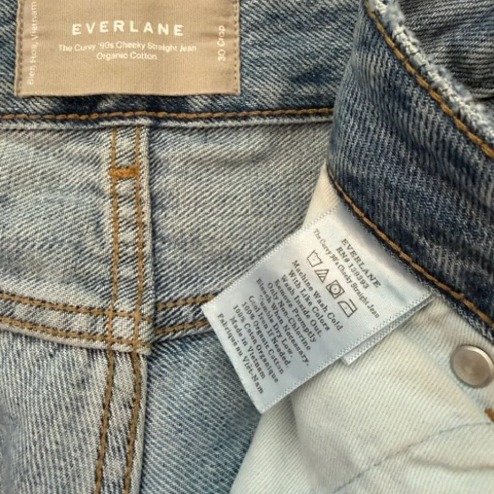 Everlane The Curvy 90s Cheeky Straight Jean Womens 30 Blue Light Denim - Picture 8 of 9